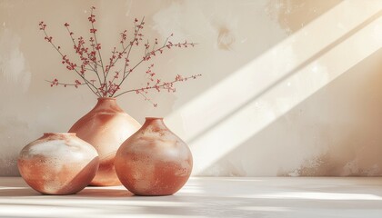 Minimal Terracotta Shapes Still Life