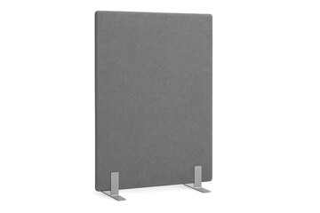 Gray acoustic panel or office room divider isolated on transparent background