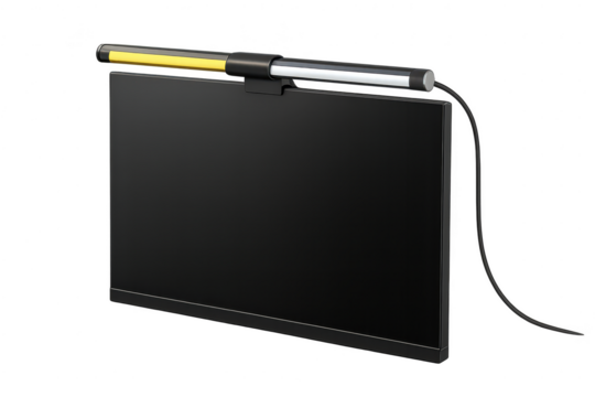 Modern LED monitor light bar with dual color on transparent background