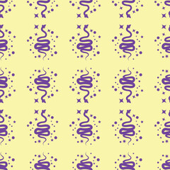 Magic seamless pattern with constellations, sun, moon, magic eyes, clouds and stars. Mystical esoteric background for design