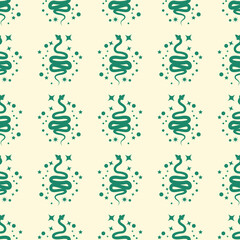 Magic seamless pattern with constellations, sun, moon, magic eyes, clouds and stars. Mystical esoteric background for design