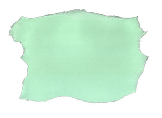 Torn Light Green Paper with Irregular White Edges on Transparent Background