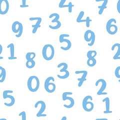 Obraz premium Seamless pattern with beautiful numbers. Ten, twenty, thirty, forty, fifty, sixty, seventy eighty ninety Algebra and geometry