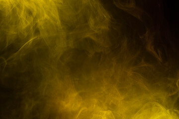 Yellow and pink steam on a black background.