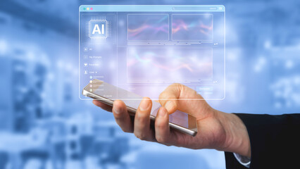 AI platform generating art images with dynamic interface. AI-generated content appears in image...