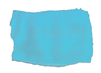 Torn Blue Paper with Rough Irregular Edges on Transparent Background and Blank Surface