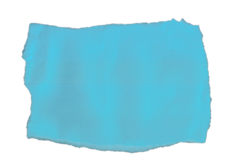 Torn Blue Paper with Rough Irregular Edges on Transparent Background and Blank Surface