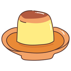 cute pudding cartoon doodle