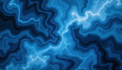 Abstract blue lightning pattern with wavy lines and glow effects  