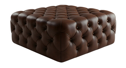 Obraz premium Brown, tufted leather texture reflects studio lighting. Creates elegant product staging, luxurious branding mockups, and upscale presentations.