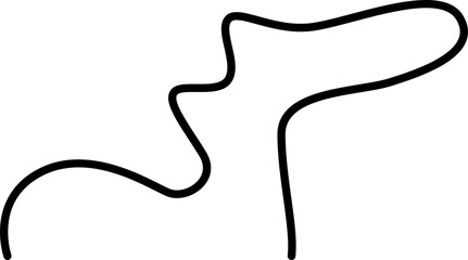 Abstract wavy line with an irregular, sketch-like waviness, creating a freeform and dynamic shape.