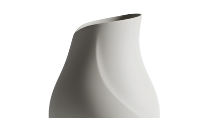 Gray vase displays a sleek, smooth surface on a black background. Ideal for modern product mockups, abstract design, or elegant branding presentations.