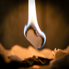 a burning piece of paper