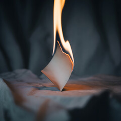 a burning piece of paper