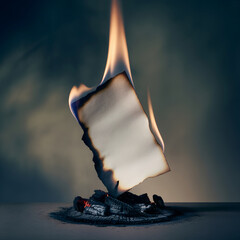 a burning piece of paper