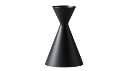 Black brushed metal vase stands against a dark backdrop. Use for product photography, minimalist templates, or modern branding elements.