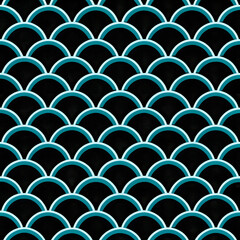 Minimal scale pattern, semi-circles repeating, fish-scale style but very clean