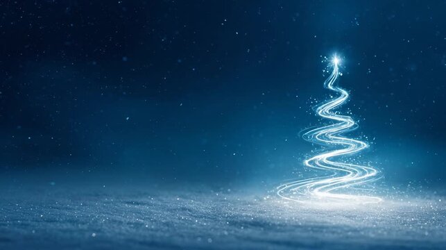 Magical Glowing Christmas Tree Animation. Christmas and New Year Celebration Background.