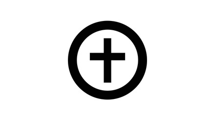 Obraz premium Christian cross symbol in oval shape vector illustration for religious design and faith based projects