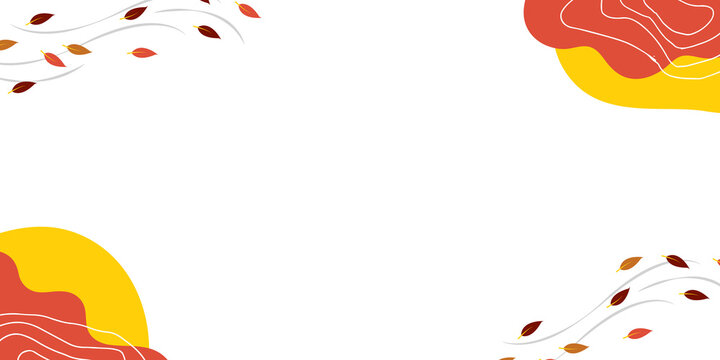 Autumn flyer with colorful leaf background, seasonal banner template for fall events and promotional posters