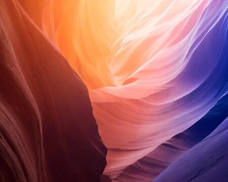 Colorful Abstract Swirls of Sandstone in Antelope Canyon (205) photo