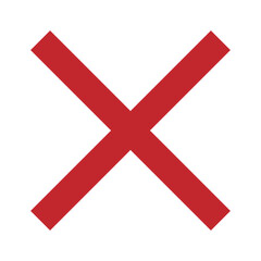 Fototapeta premium Red Cross Sign. Red Cross Mark, No, Delete Icon.