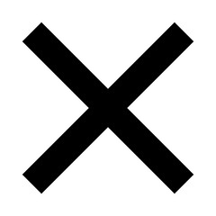 Black cross sign. Black cross mark icon.