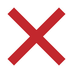 Red Cross Sign. Red Cross Mark, No, Delete Icon.