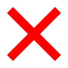 Red Cross Sign. Red Cross Mark, No, Delete Icon.
