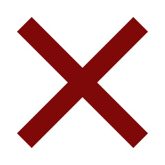 Red Cross Sign. Red Cross Mark, No, Delete Icon.