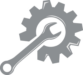 vector illustration wrench and gear in install setting configuration concept icon