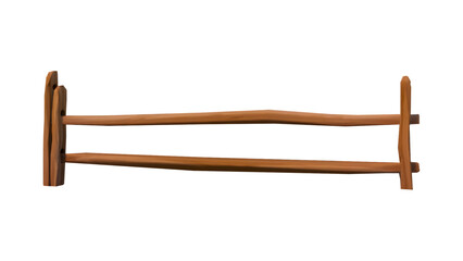 Two Isolated Long Wooden Sticks or Poles - Game Prop or Resource Element