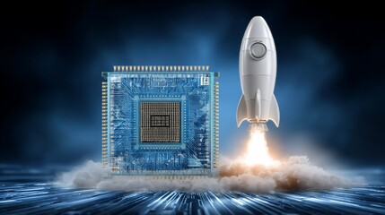 Conceptual image representing the fast processing power of a computer processor