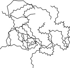 Flowing scribbled lines creating rhythmic and directional patterns with organic variation.