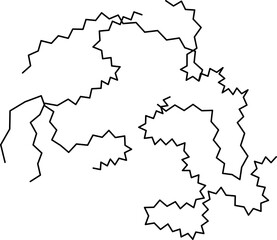 Lines drawn spontaneously forming irregular and dense chaotic patterns with overlapping strokes.