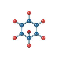 Obraz premium Molecular structure with red and blue spheres representing atoms, set against transparent background, showcases scientific concept
