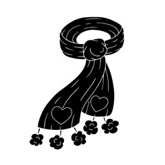 Silhouette, stamp of a knitted winter hat. Vector graphics.