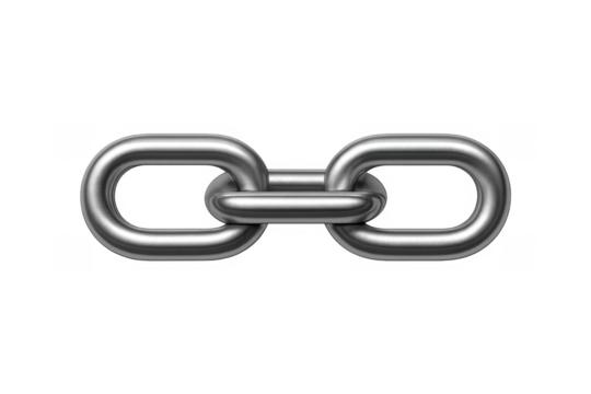 Metal chain link representing connection and strength