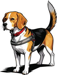 beautiful-shot-cute-beagle-dog illustration