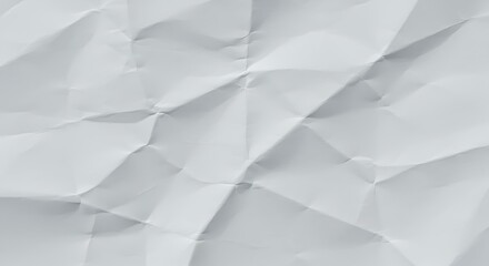 Fototapeta premium Closeup texture of crumpled white paper, showing intricate folds and shadows for a detailed background