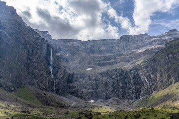 Cirque de Gavarnie With Clouds Overhead and the Largest Waterfall in France French Pyrenees
