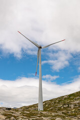 Windmill on the top of the Gotthard pass in Swiss