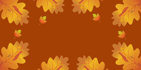 Autumn flyer with festive falling leaves design, seasonal banner template for posters and thanksgiving sales
