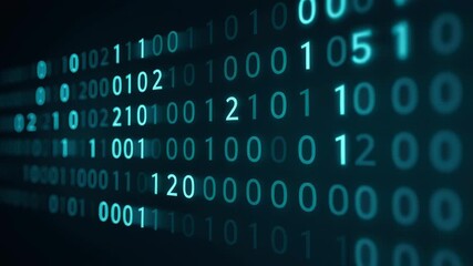 Integration goal 2026 binary code digital data stream technology cybersecurity network visualization digital code matrix glowing numbers abstract - Powered by Adobe