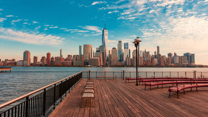 New York cityscape. One World Trade Center. WTC memorial. New York buildings. New York Trade Center.