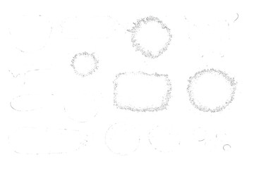 White ink drops and splashes set, grunge stains and drips, messy paintbrush blots, grainy splattered texture elements, dirty artistic design bundle for creative projects