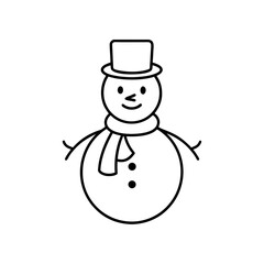 Simple snowman with top hat on
