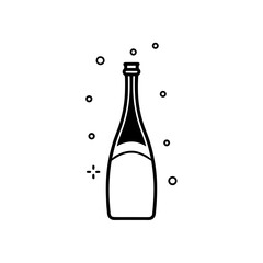 Outline of a champagne bottle