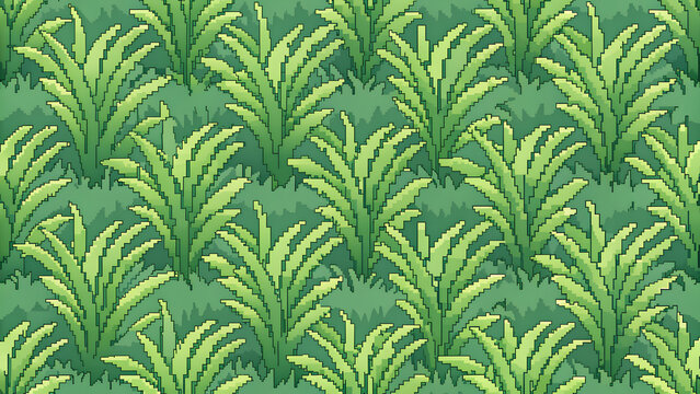pixel grass tile seamless pattern