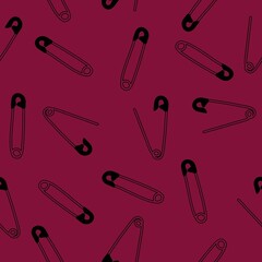 Cartoon sewing seamless buttons and scissors and pins pattern for wrapping paper and fabrics and linens and hobbies